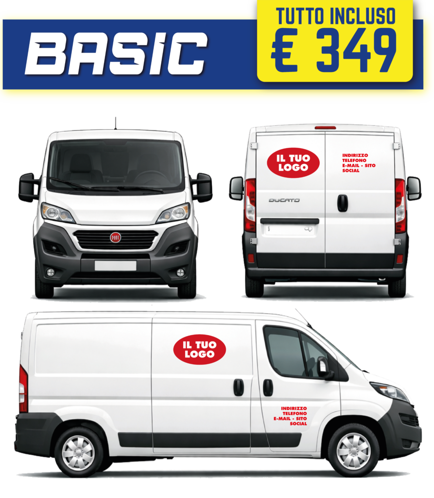 FURGONE MEDIO BASIC decorazione automezzi milano . Decorazione furgone medio - Pubblicità in Movimento - decorazioneautomezzimilano.it