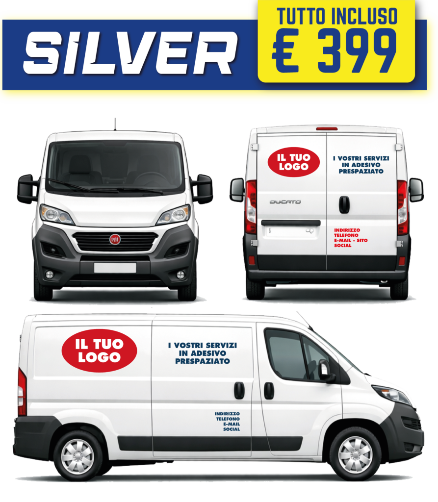 FURGONE MEDIO SILVER decorazione automezzi milano . Decorazione furgone medio - Pubblicità in Movimento - decorazioneautomezzimilano.it