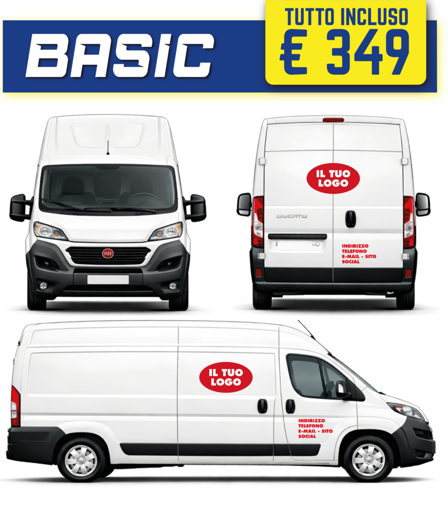 FURGONE MAXI BASIC decorazione automezzi Milano . Decorazione furgone grande - Pubblicità in Movimento - decorazioneautomezzimilano.it